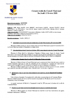 Compte-rendu du Conseil Municipal du 13 février 2020