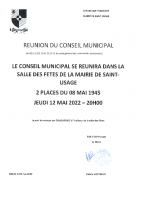 Ordre du Jour – Conseil Municipal 12 mai 2022