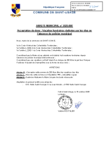 2025-007 – Acceptation de dons – Vacation funéraires réalisées par les élus en l’absence du policier municipal 2025-007 – Acceptation de dons – Vacation funéraires réalisées par les élus en l’absence du policier municipal